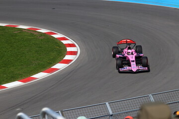 Obraz premium May 22, 2026, Montreal, Canada, F1 Academy car races through Circuit Gilles Villeneuve during Grand Prix weekend. g.