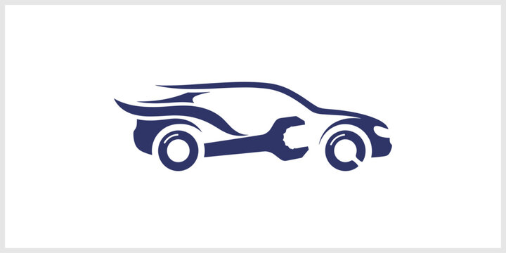 Modern Car Repair Logo with Wrench Element