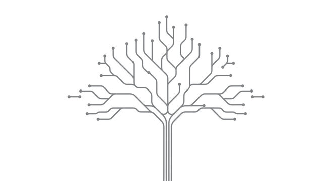 Circuit tree, electronic schematic, wiring diagram, technology icon