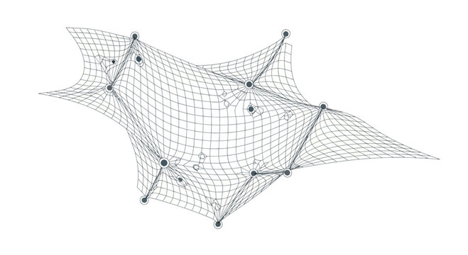 Fishing net, mesh fishing net, fishing gear, fishing equipment, vector illustration