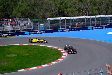 Obraz premium May 22, 2026, Montreal, Canada, F1 Academy car races through Circuit Gilles Villeneuve during Grand Prix weekend. g.