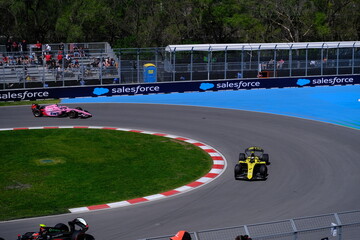 Obraz premium May 22, 2026, Montreal, Canada, F1 Academy car races through Circuit Gilles Villeneuve during Grand Prix weekend. g.