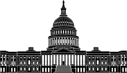 US Capitol building silhouette Vector Art © CraftB
