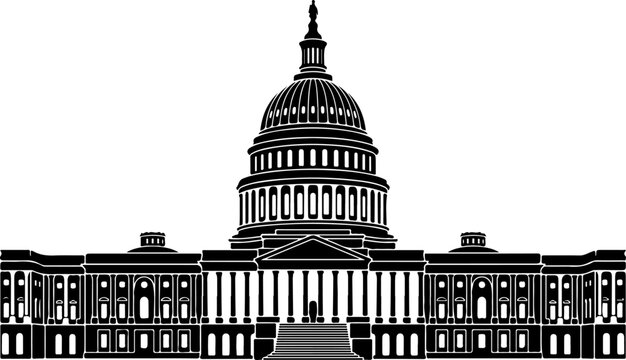 US Capitol building silhouette Vector Art