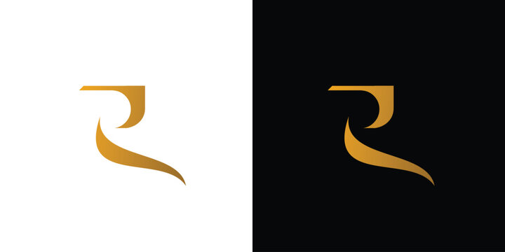 Luxury and modern letter R initials logo design