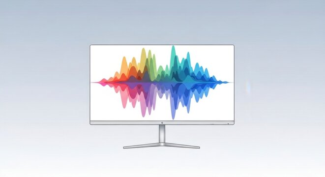 Computer monitor displaying audio waves.
