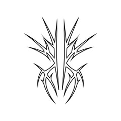 Fototapeta premium Diverging split spikes neo tribal tattoo terminal flat vector.