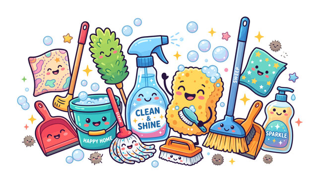 Mop bucket and cleaning brush for housework hygiene and floor cleaning tools set