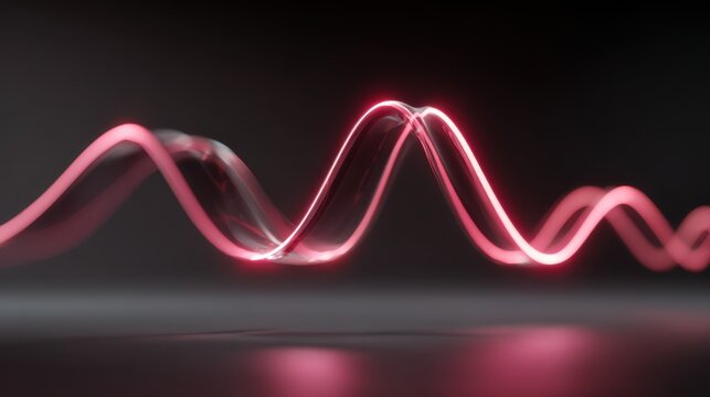 Stylized blood pressure waveform concept with glowing sine curves in minimal style