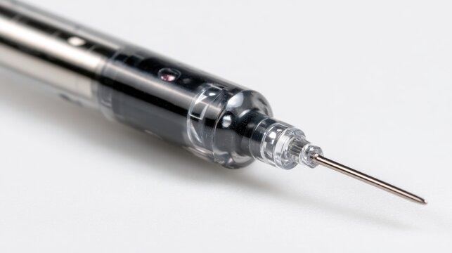 Close-up view of adrenal venous sampling catheter with clear details and sharp focus