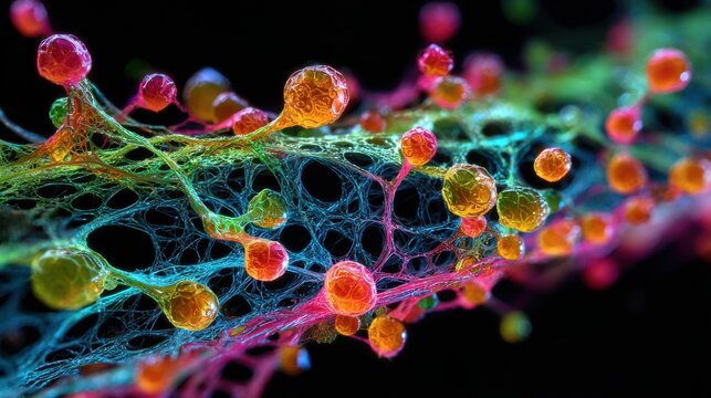 Ultra macro view of inlet filter mesh showing separation of particles in controlled light