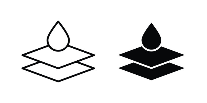 Absorbent layer icon or symbol set