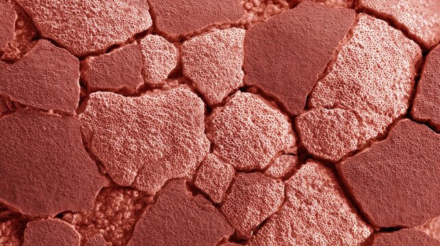 Macro close-up view of healthy human liver tissue model with smooth reddish-brown texture