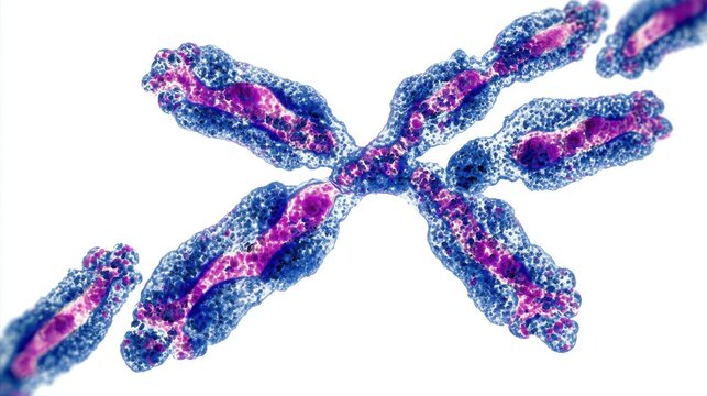 Cytogenetics analysis showing metaphase chromosomes with distinct banding patterns