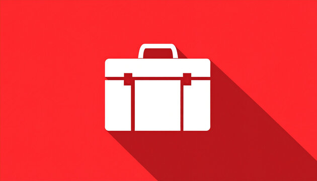 briefcase icon white silhouette business object isolated