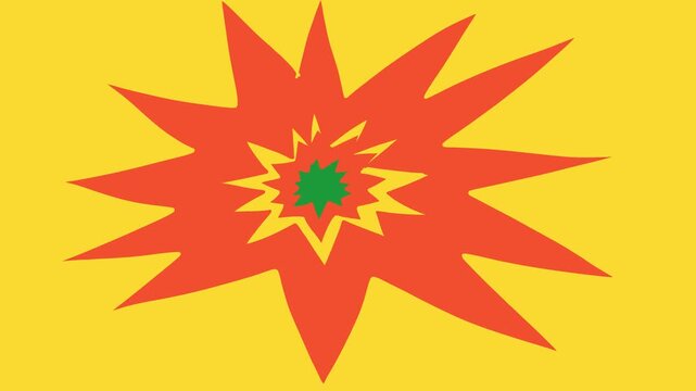 Comic Book Explosion Motion Graphic Transition Animation Overlay Element on Green Screen Background