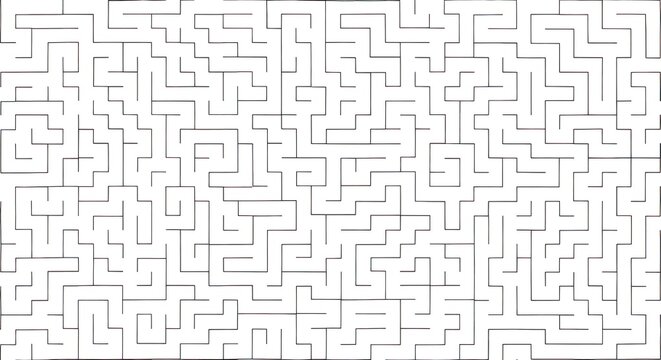 Complex maze puzzle design on white background for problem solving concept