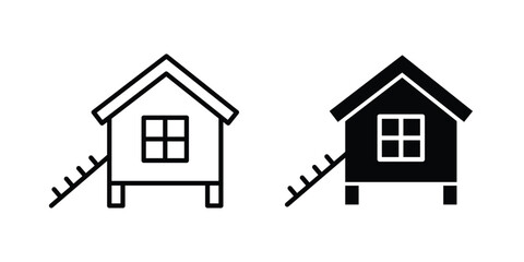 Chicken coop icon or symbol set © Xevier