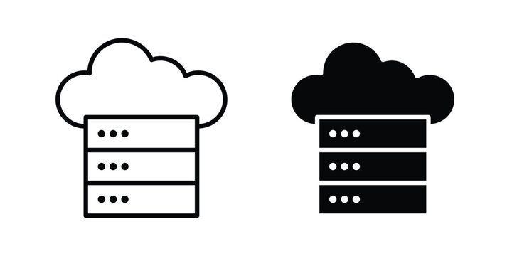 Cloud server icon or symbol set