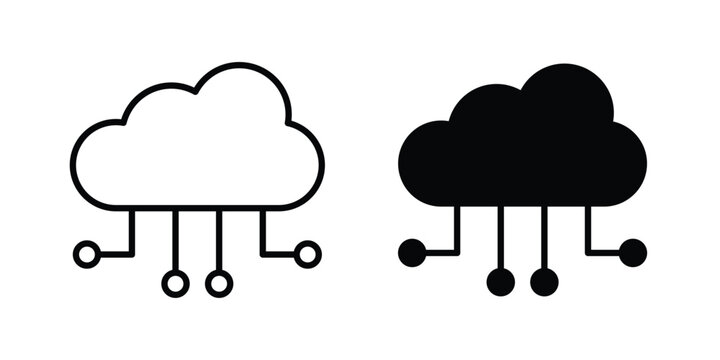 Cloud computing icon or symbol set