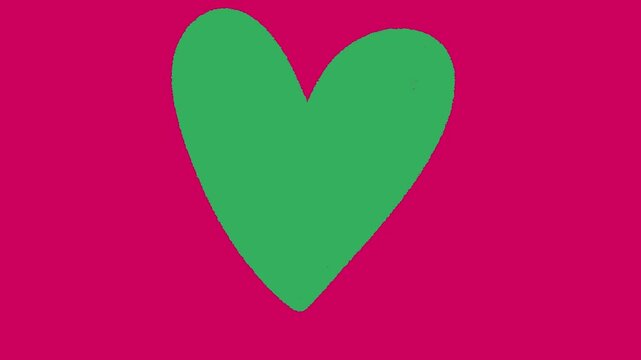 Hand Drawn Heart Transition 2D Animation Green Screen Asset | Cute Doodle Love Heart Motion Transition Overlay | Hand-Drawn Romantic Heart Shape Transition Effect