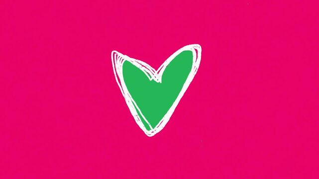 Hand Drawn Heart Transition 2D Animation Green Screen Asset | Cute Doodle Love Heart Motion Transition Overlay | Hand-Drawn Romantic Heart Shape Transition Effect