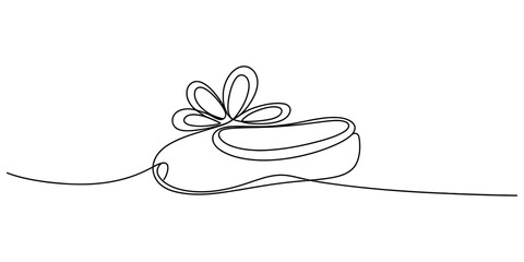 Continuous single line drawing of a ballet slipper shoe © Sojib