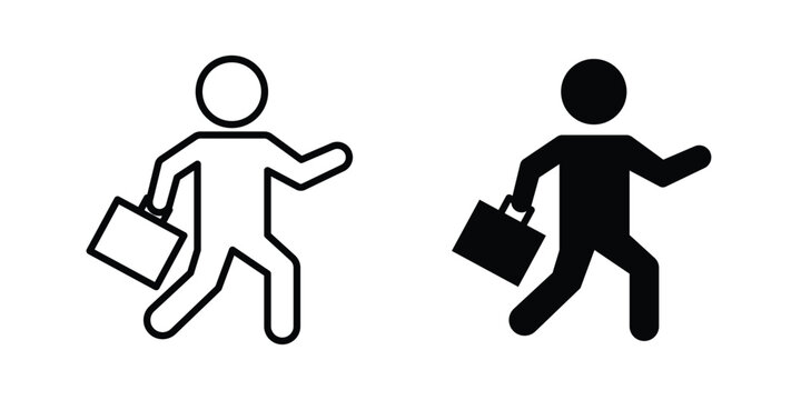 Going to work icon or symbol set