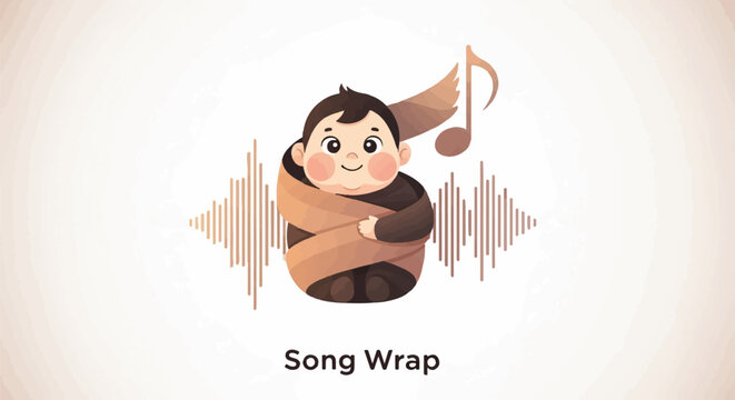 Musical Child and Note Halftone Graphic
