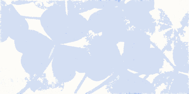 Pale blue clover pattern with textured edges and white background