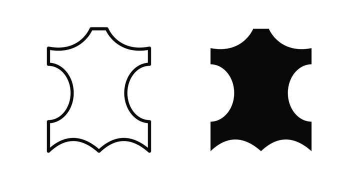Leather material icon or symbol set