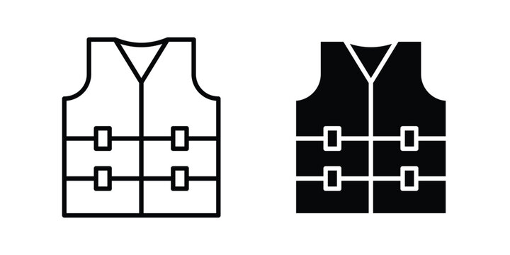 Lifejacket icon or symbol set