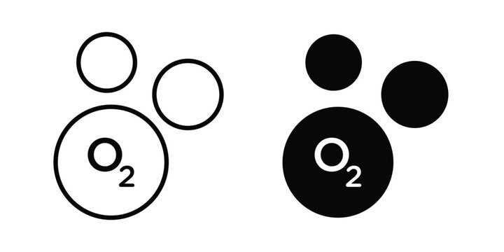 Oxygen O2 icon or symbol set