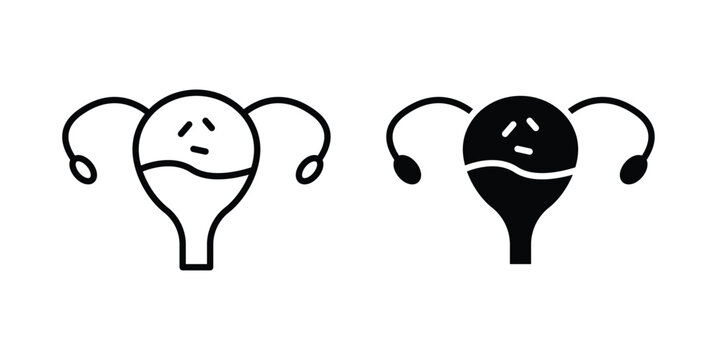 Pelvic inflammatory disease icon or symbol set