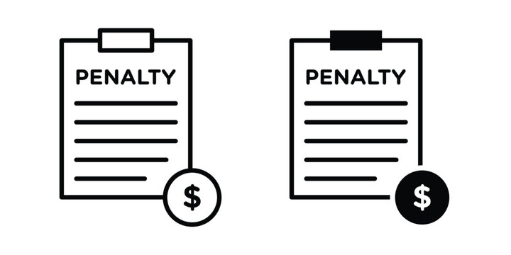 Penalty icon or symbol set