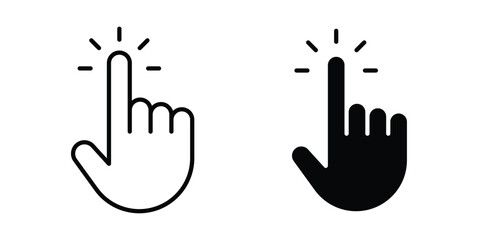 Fototapeta premium Pointing hand icon or symbol set