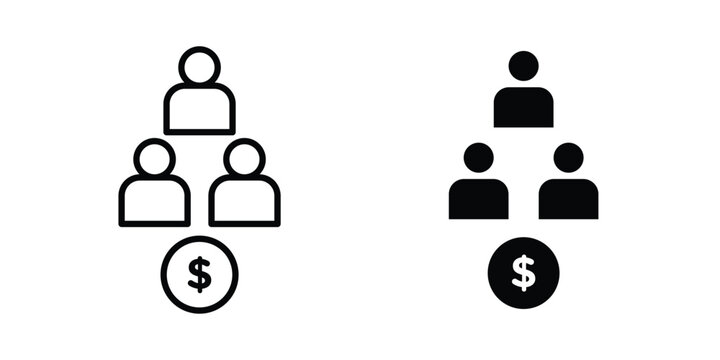 Ponzi scheme icon or symbol set