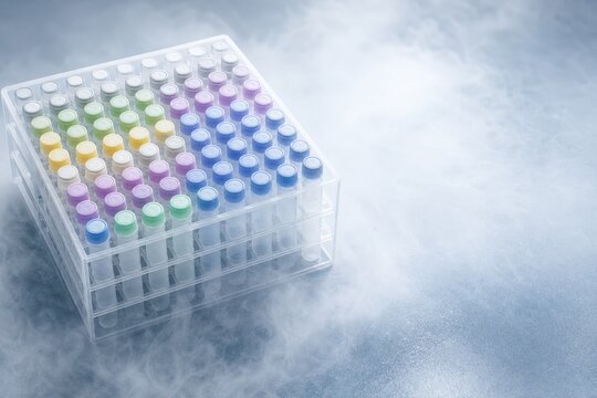 Cryovial Storage Rack With Cold Vapor In Clinical Lab