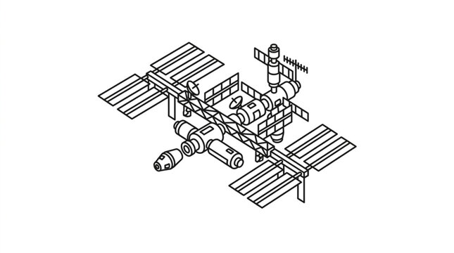 International Space Station orbiting Earth in outer space.