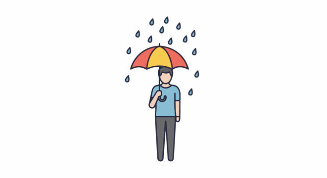 Person holding an umbrella in the rain