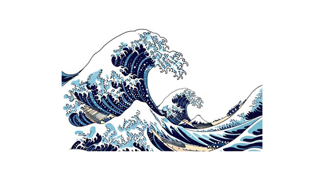 Powerful ocean waves crashing in a dynamic seascape.