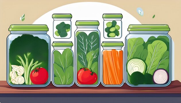 meal prep containers fresh vegetables healthy kitchen organization