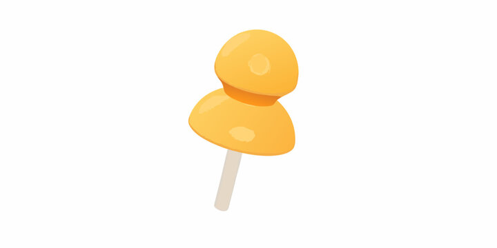 Orange push pin isolated on a white background