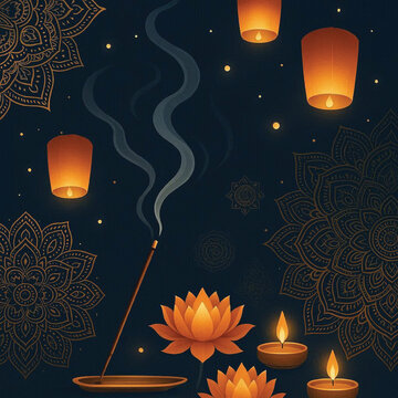 background illustration of Vesak Day