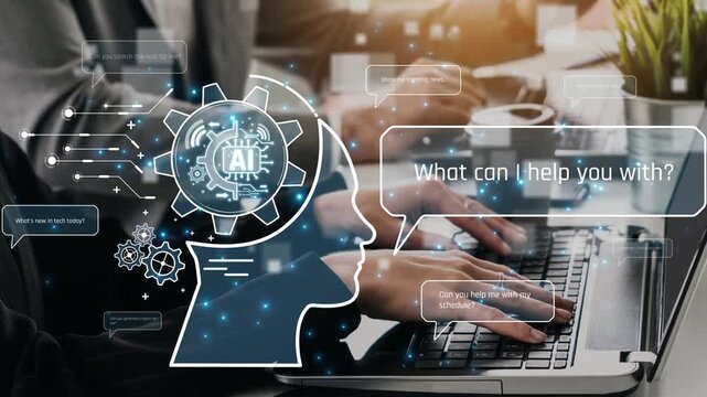Conversational AI assistant enhances chatbot interaction. AI assistant supports queries, answers instantly, AI assistant improves experience, and AI assistant drives engagement. Marrow