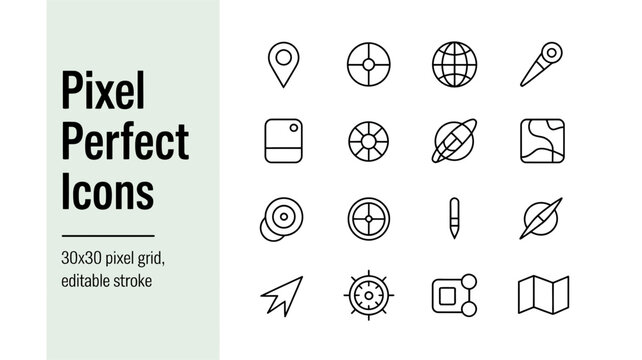 Collection of minimalist line icons for ui ux design web development and mobile applications