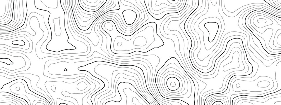 Radar chart and nautical map with ocean floor topography. Sonar patterns abstract vector for navigation tools and world maps. Design on contoured surfaces topographic contour lines.