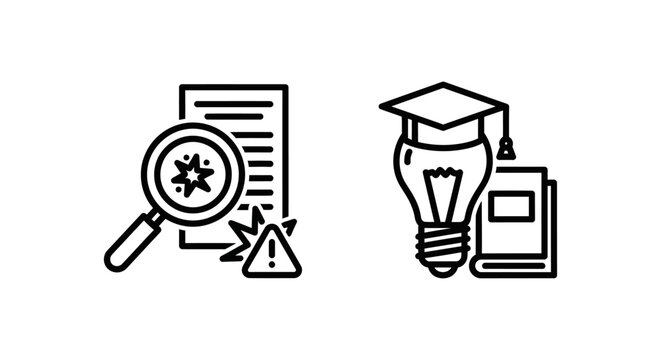 Post-incident review and lessons learned icons for business process analysis and educational insights with incident analysis learning education knowledge business development strategy