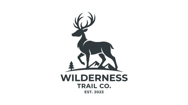 Silhouette of a majestic stag with antlers walking in a wilderness landscape.