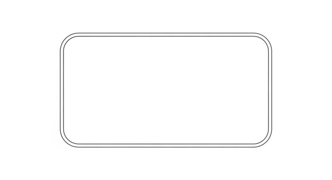 Simple Outline of a Rounded Rectangle Shape.